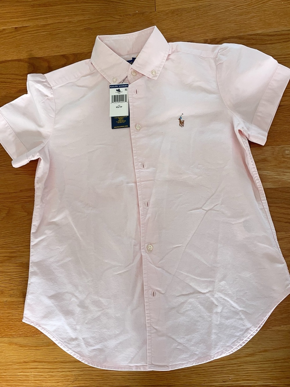Ralph Lauren women Light Pink Short-Sleeve Button-Down Shirt
